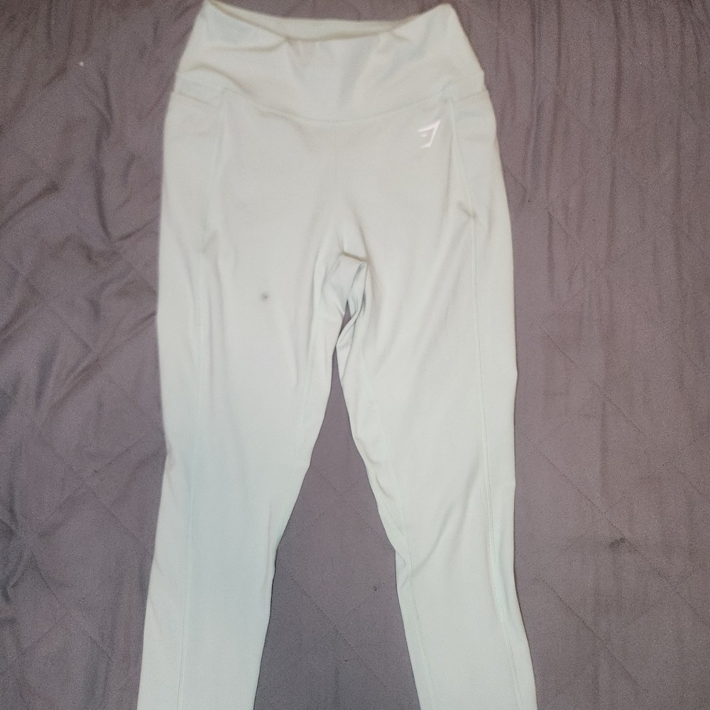 Gymshark Dry High Waisted Leggings Mint Green Womens M Workout Tights Athleisure